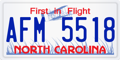 NC license plate AFM5518