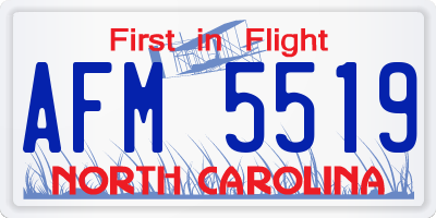 NC license plate AFM5519