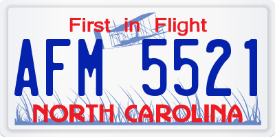 NC license plate AFM5521