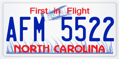 NC license plate AFM5522
