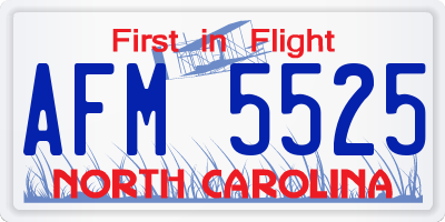 NC license plate AFM5525