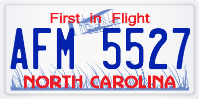 NC license plate AFM5527