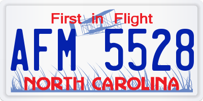 NC license plate AFM5528