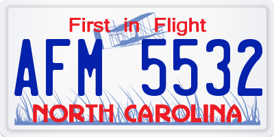 NC license plate AFM5532