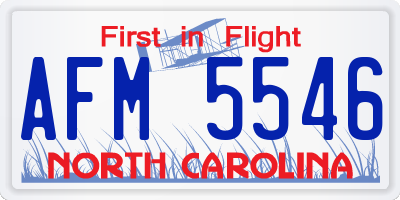 NC license plate AFM5546