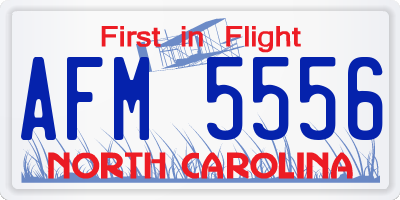 NC license plate AFM5556
