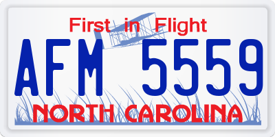 NC license plate AFM5559