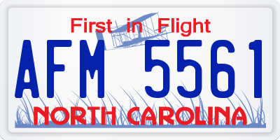 NC license plate AFM5561