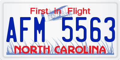 NC license plate AFM5563