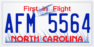 NC license plate AFM5564