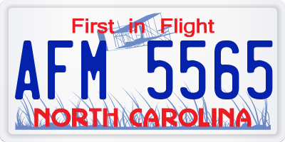 NC license plate AFM5565