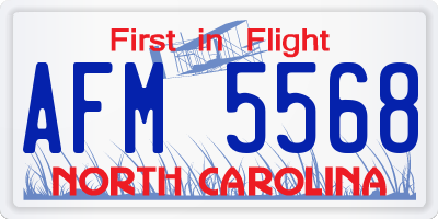 NC license plate AFM5568