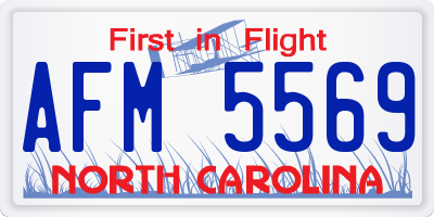 NC license plate AFM5569