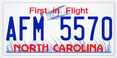 NC license plate AFM5570