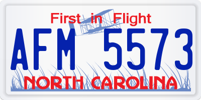 NC license plate AFM5573