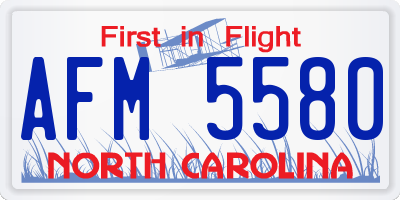 NC license plate AFM5580