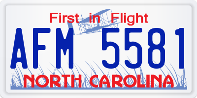 NC license plate AFM5581