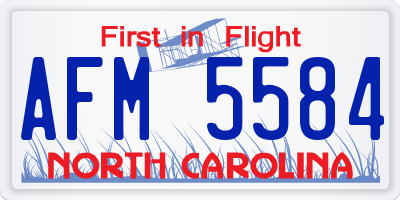 NC license plate AFM5584
