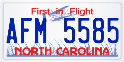 NC license plate AFM5585