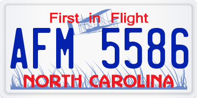 NC license plate AFM5586