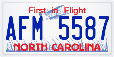 NC license plate AFM5587