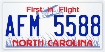 NC license plate AFM5588