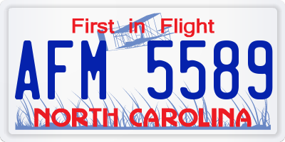 NC license plate AFM5589