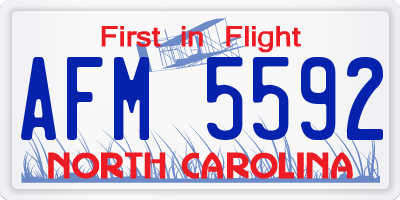 NC license plate AFM5592