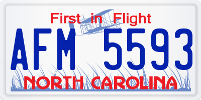 NC license plate AFM5593