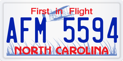 NC license plate AFM5594
