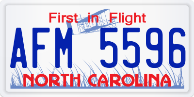 NC license plate AFM5596