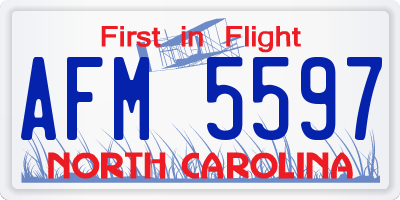 NC license plate AFM5597