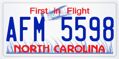 NC license plate AFM5598