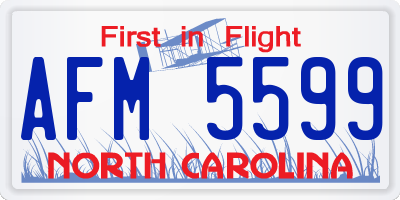 NC license plate AFM5599