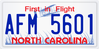 NC license plate AFM5601