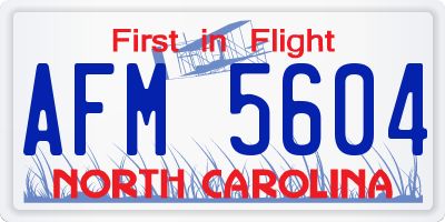 NC license plate AFM5604