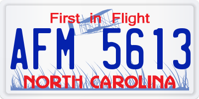 NC license plate AFM5613