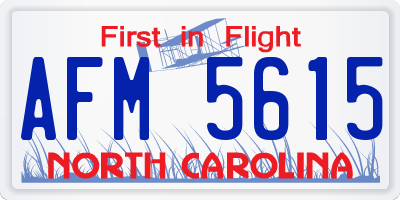 NC license plate AFM5615