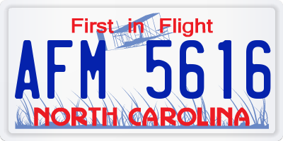 NC license plate AFM5616
