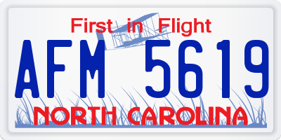 NC license plate AFM5619