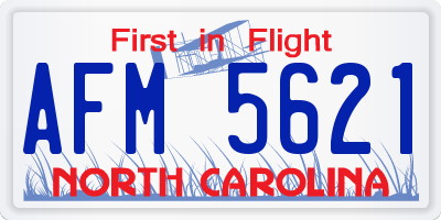 NC license plate AFM5621
