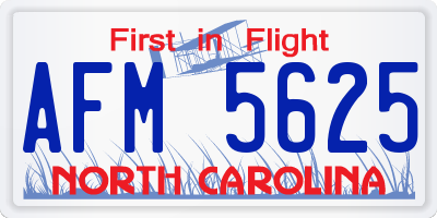 NC license plate AFM5625