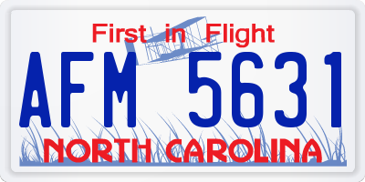 NC license plate AFM5631