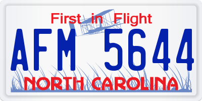 NC license plate AFM5644