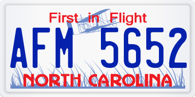 NC license plate AFM5652