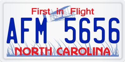 NC license plate AFM5656