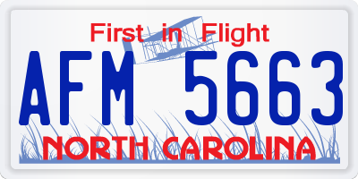 NC license plate AFM5663
