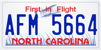 NC license plate AFM5664