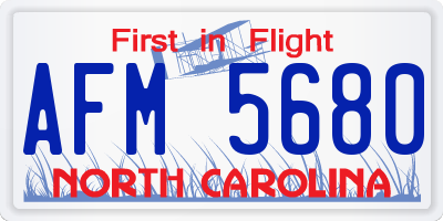 NC license plate AFM5680