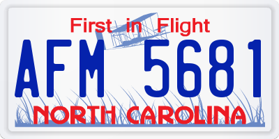 NC license plate AFM5681